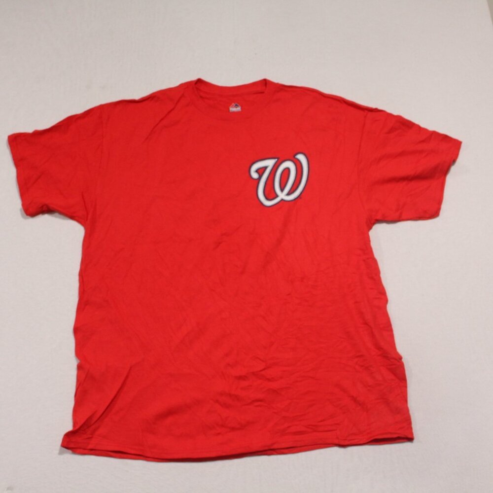 Majestic Men Red Washington Nationals Tee Shirt Turner 7 Size XL